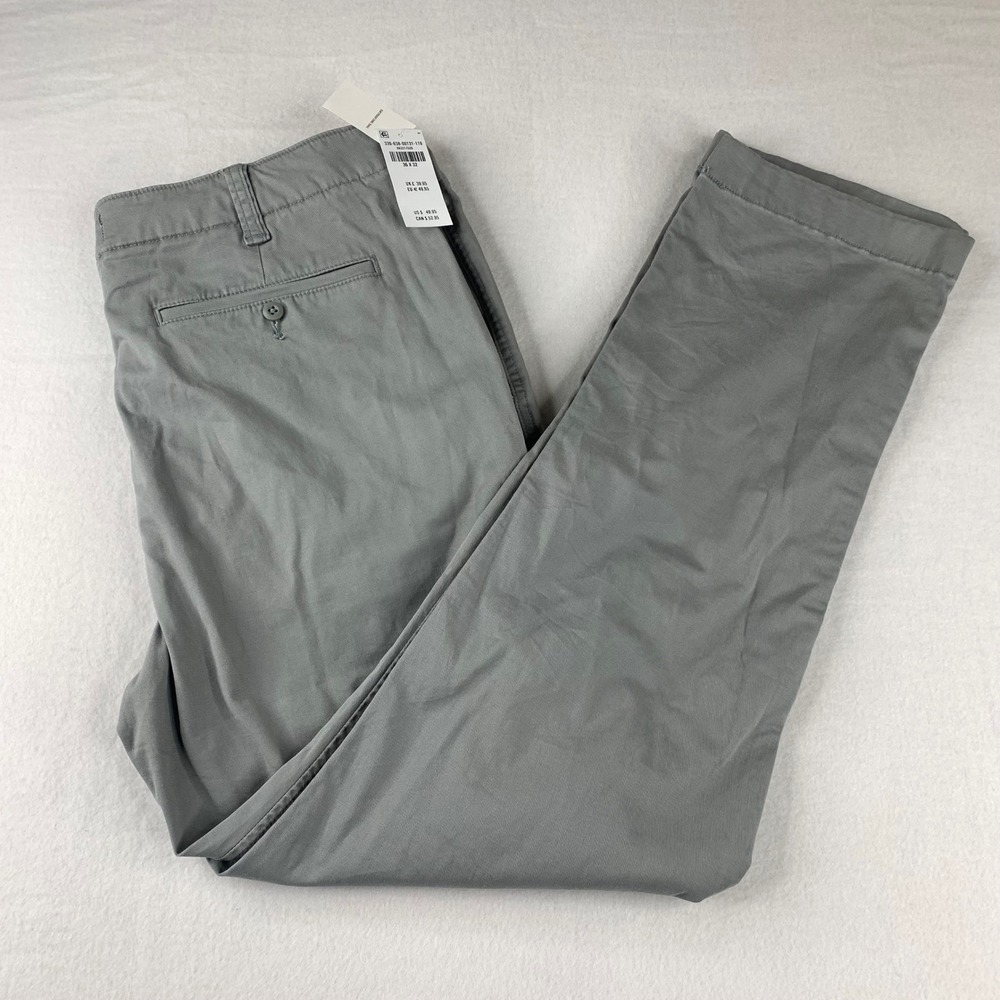 Hollister Chino Pants Mens 36x32 Grey Slim Straight Stretch NWT